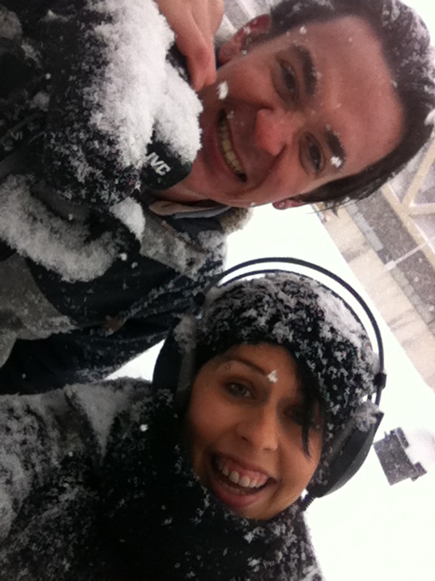 Weather Team: Feb 5-7. Jon Mace (reporter) and Kateryna Barnes (camera). 
