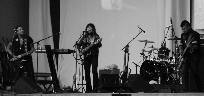 Buffy Sainte-Marie performing at the 2011 Calgary Folk Music Festival. photo by k.barnes