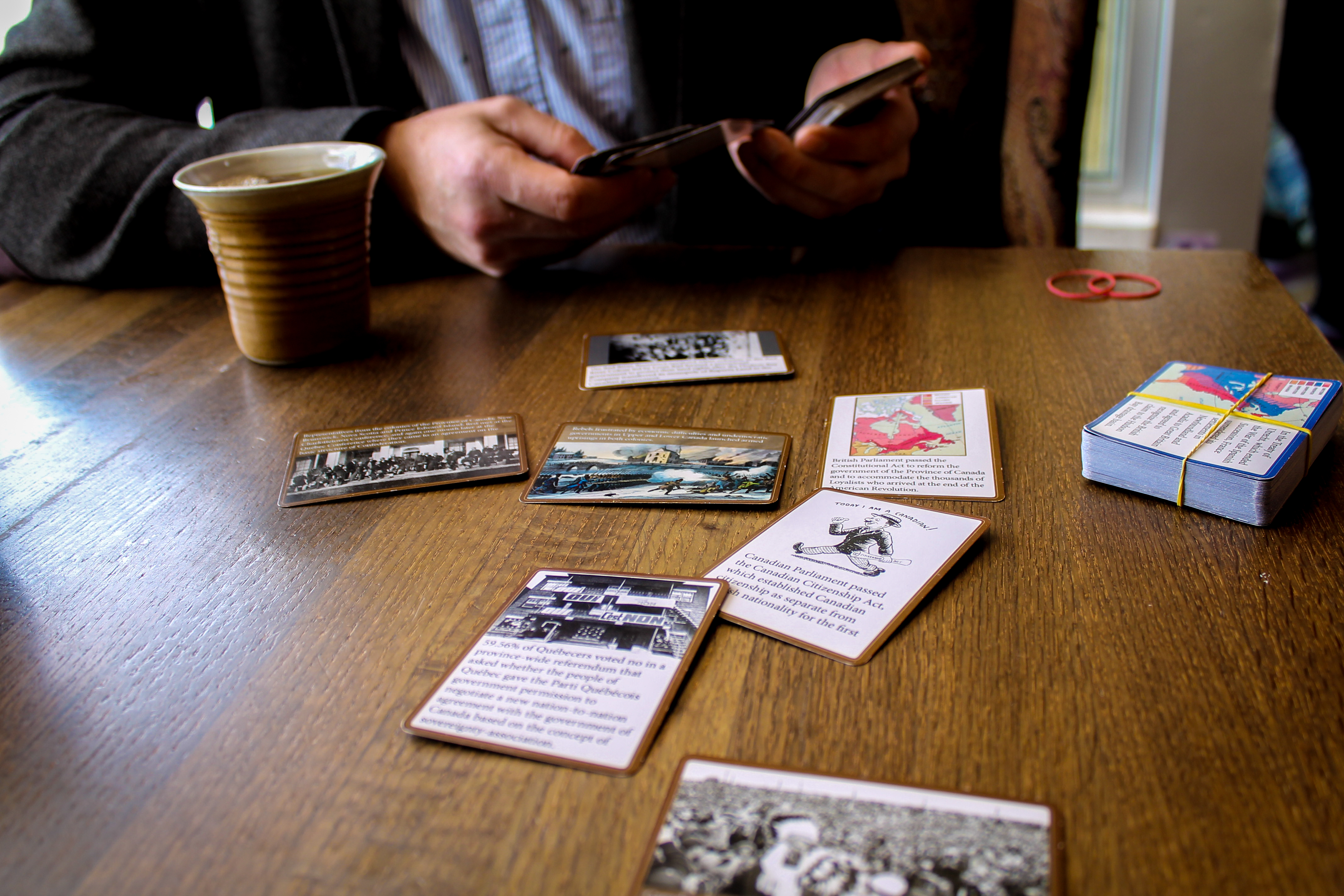 Education professor Lindsay Gibson’s Canada 150 flash cards. Photo by Kateryna Barnes.